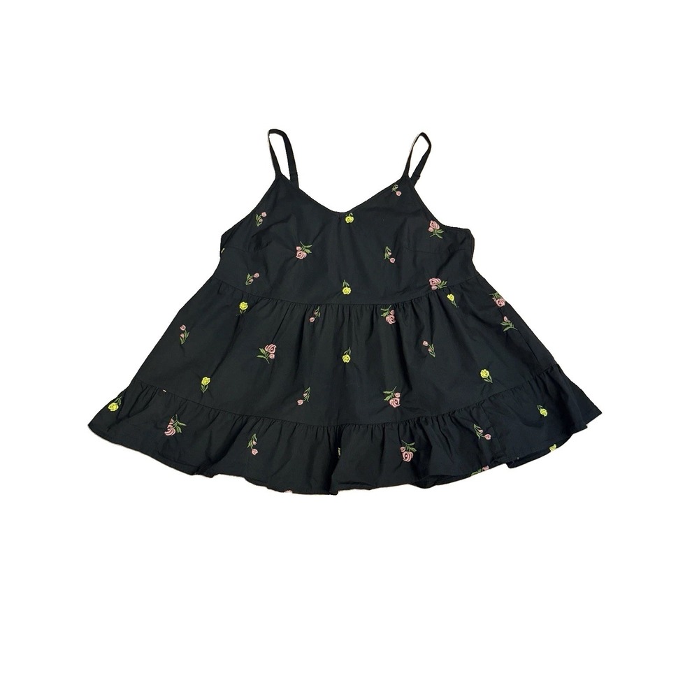 Bloomchic Babydoll Top Size 10 L Floral Embroidered Fairy Grunge Whimsigoth